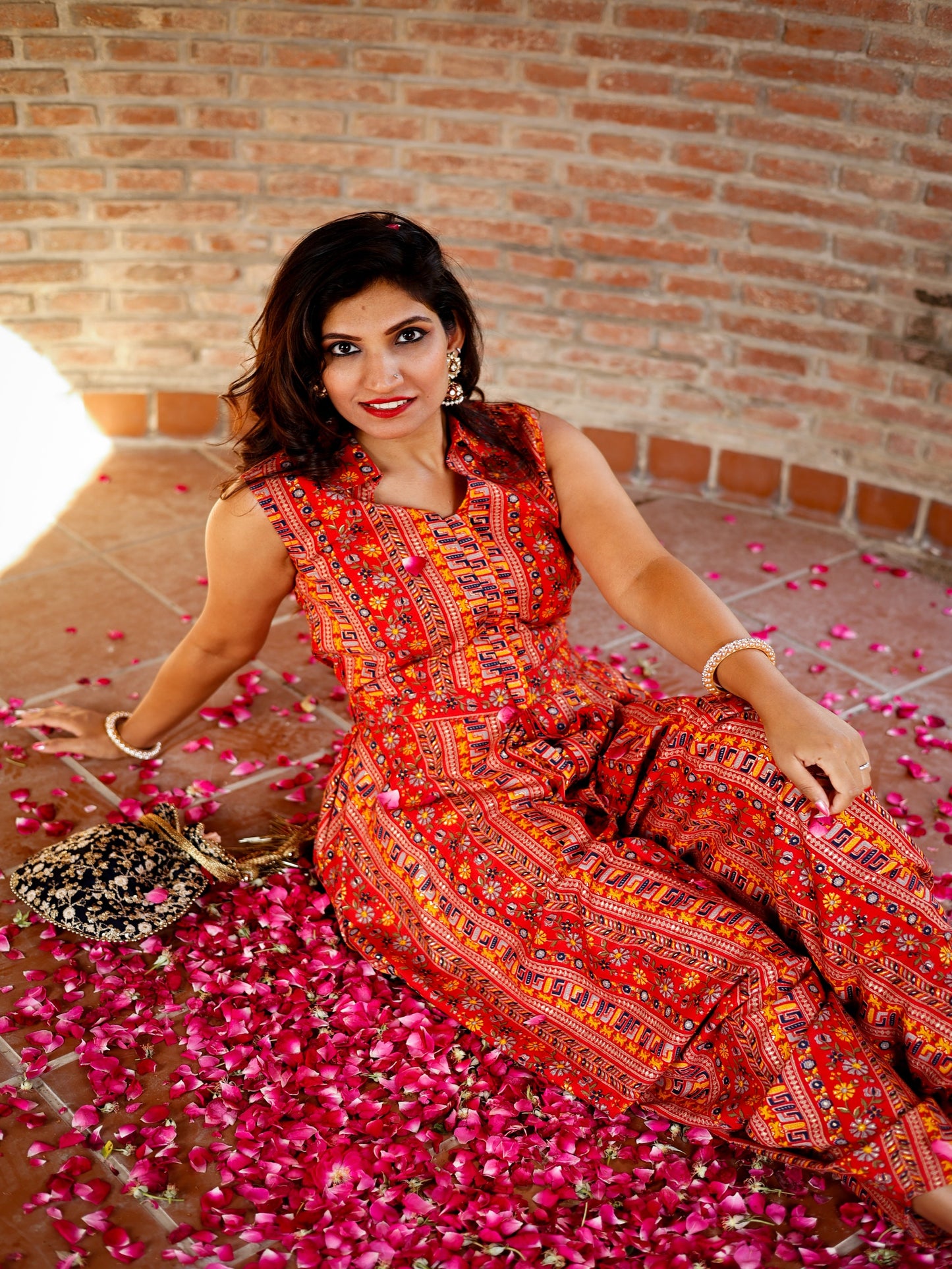 ZINNIA JUMPSUIT- A FUSION BRIGHT PRINTED DHOTI JUMPSUIT