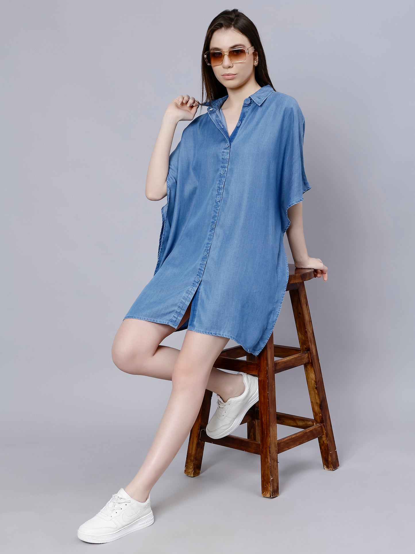 DENIM KAFTAN SHIRT