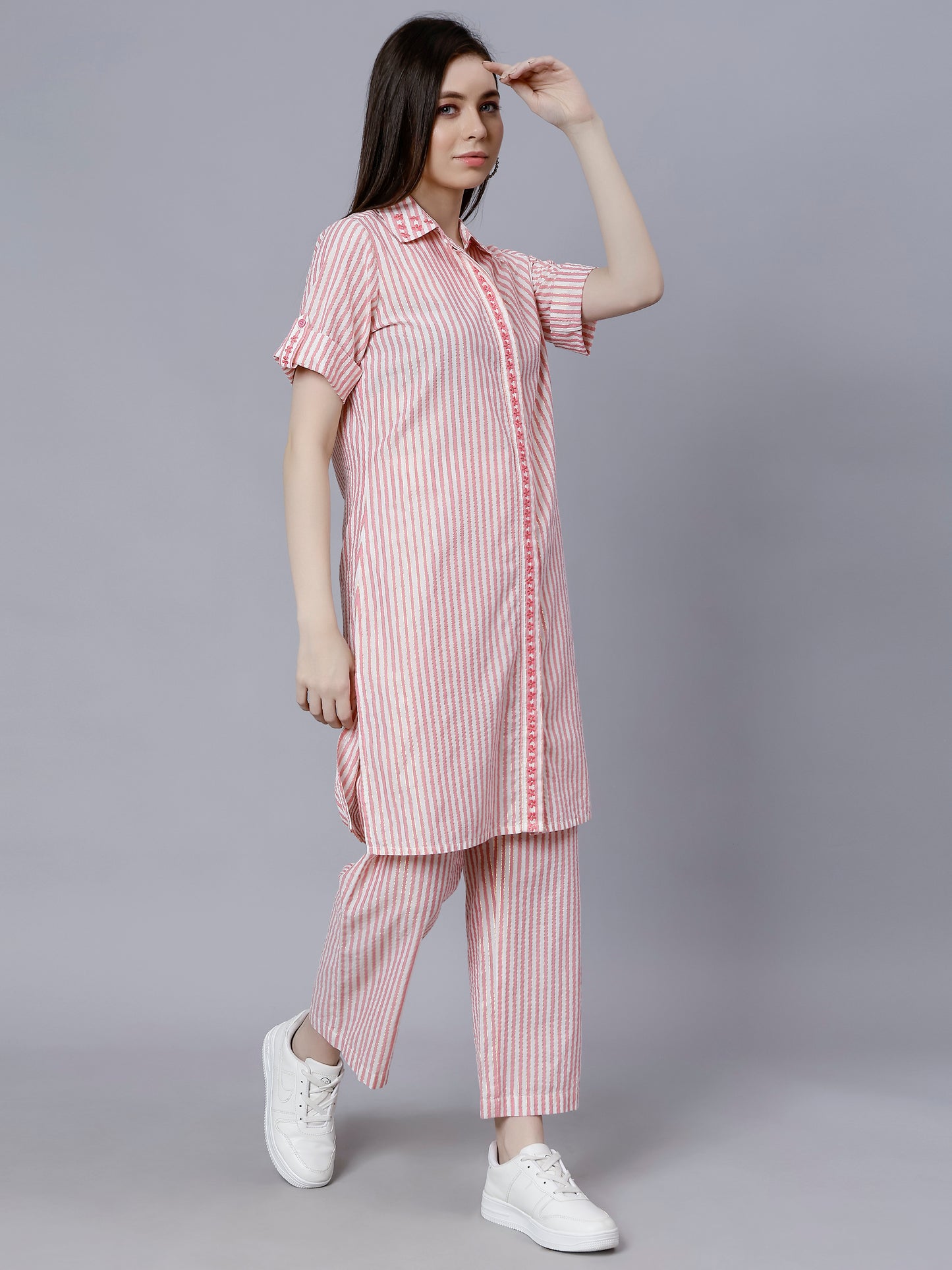 Stardust Shimmery Co-Ord Set- With Embroidery