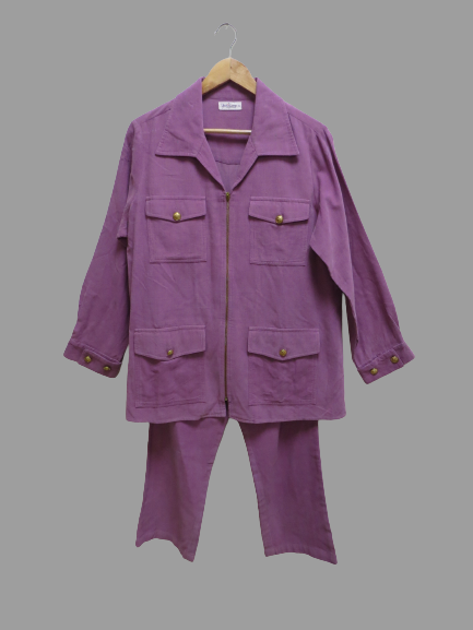 CORDUROY COORD SET WITH GOLDEN ZIP