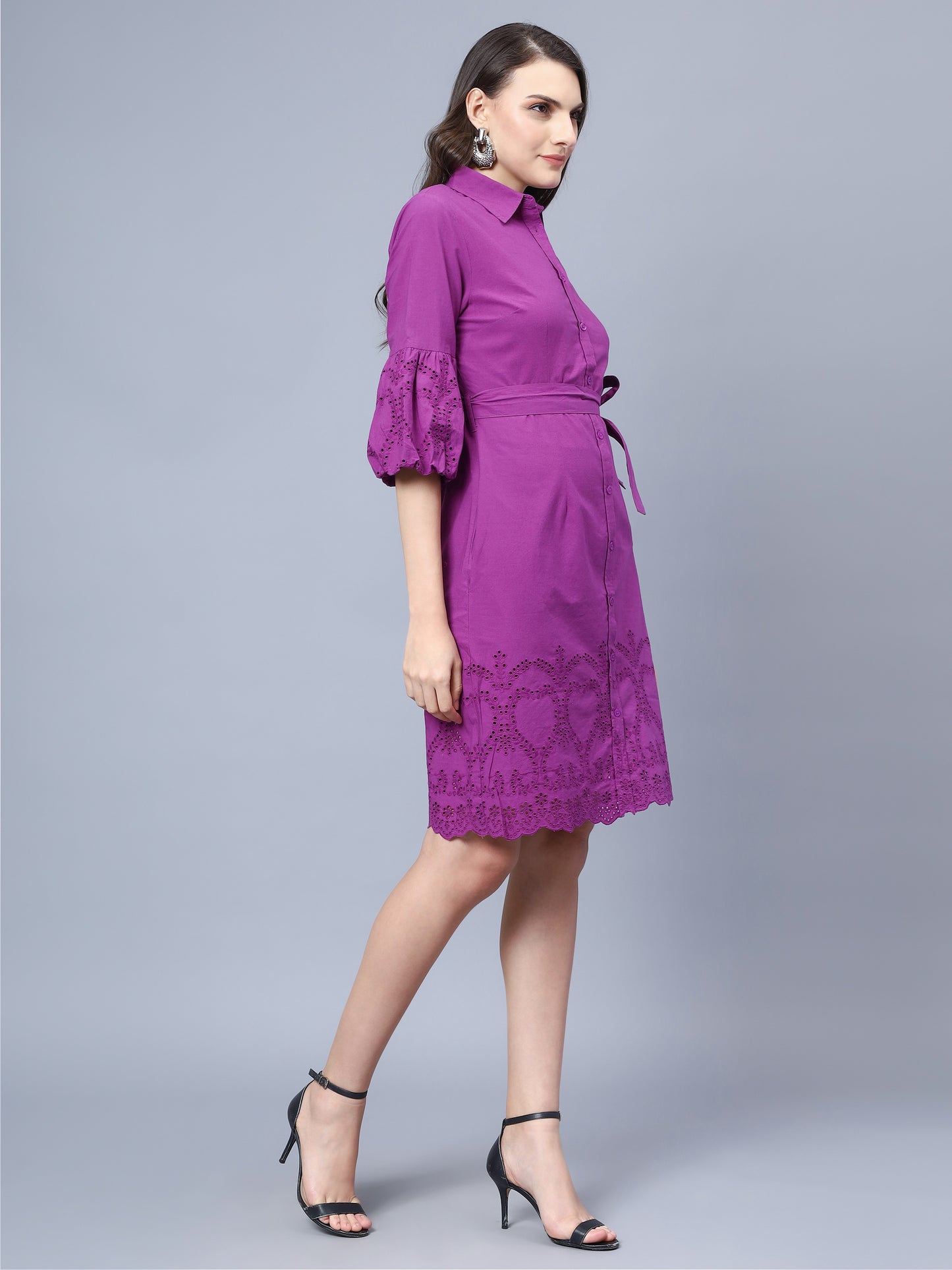 Purple Schiffli Dress