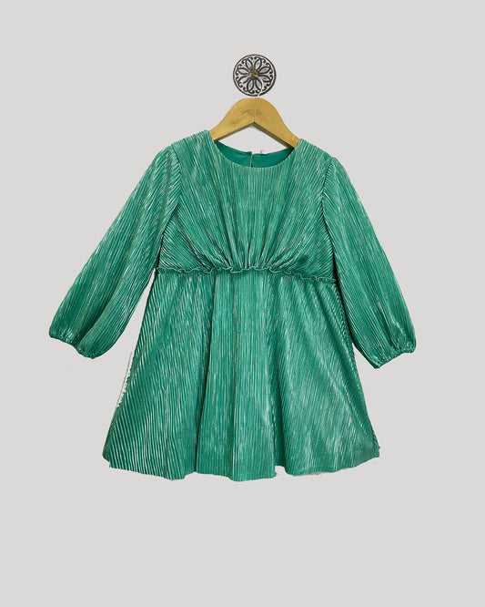 Sea Green Pleated Dress