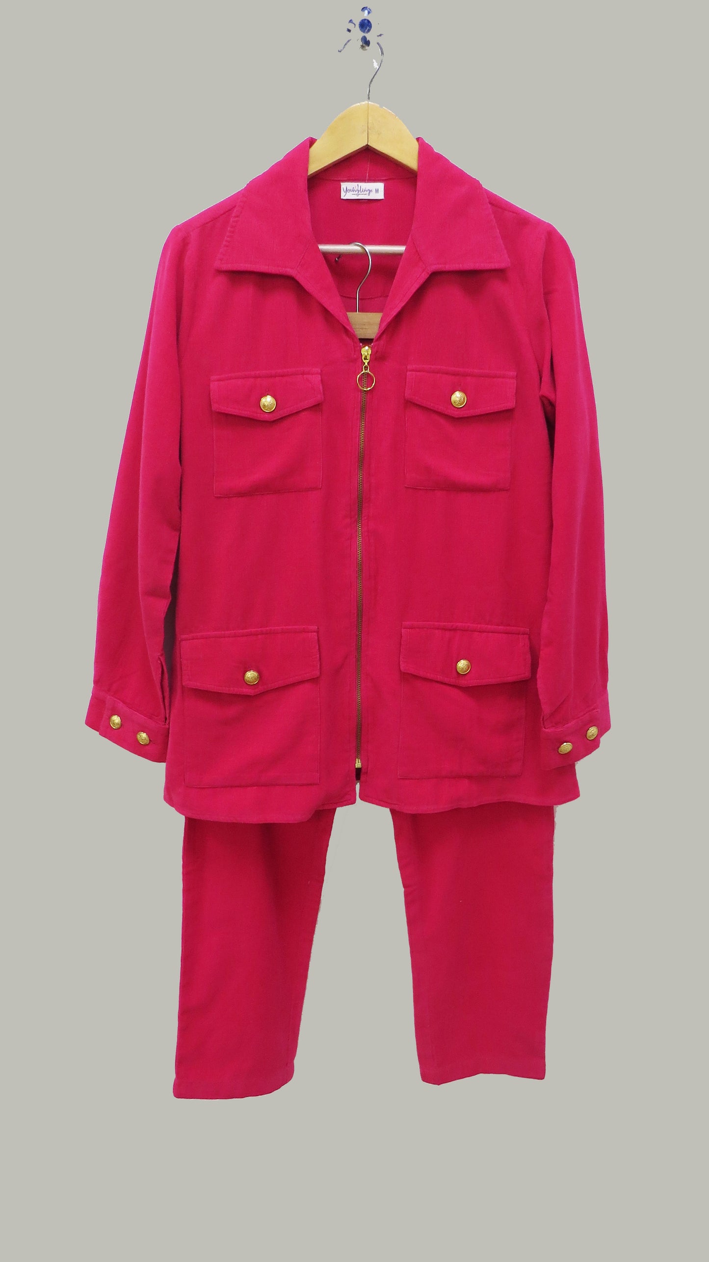 Corduroy Coord Set With Golden Zip