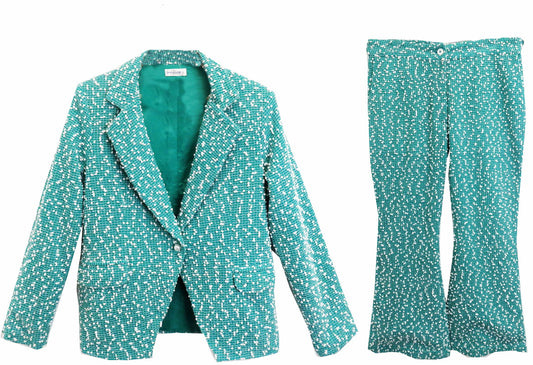 Mint Tweed Coord Set With Blazer & Pant