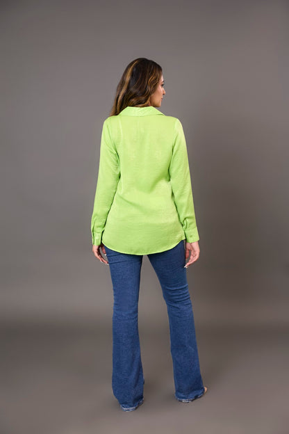 Starlit Green Satin Shirt