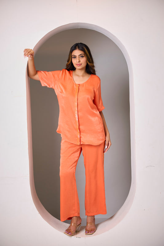 Orange luxe co-ord set