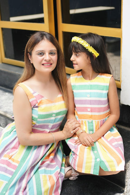 Rainbow Chaser Twinning Dresses With Tassels