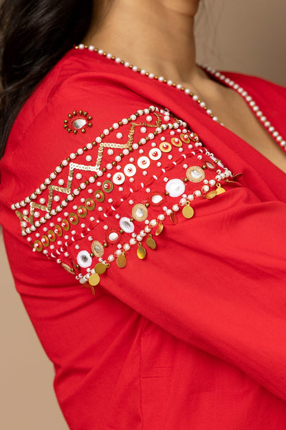 Ruby Mirror Kurta Set
