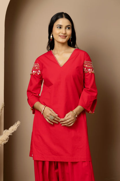 Ruby Mirror Kurta Set