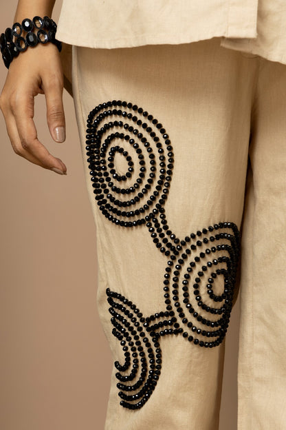 Linen beaded Co-ord Set