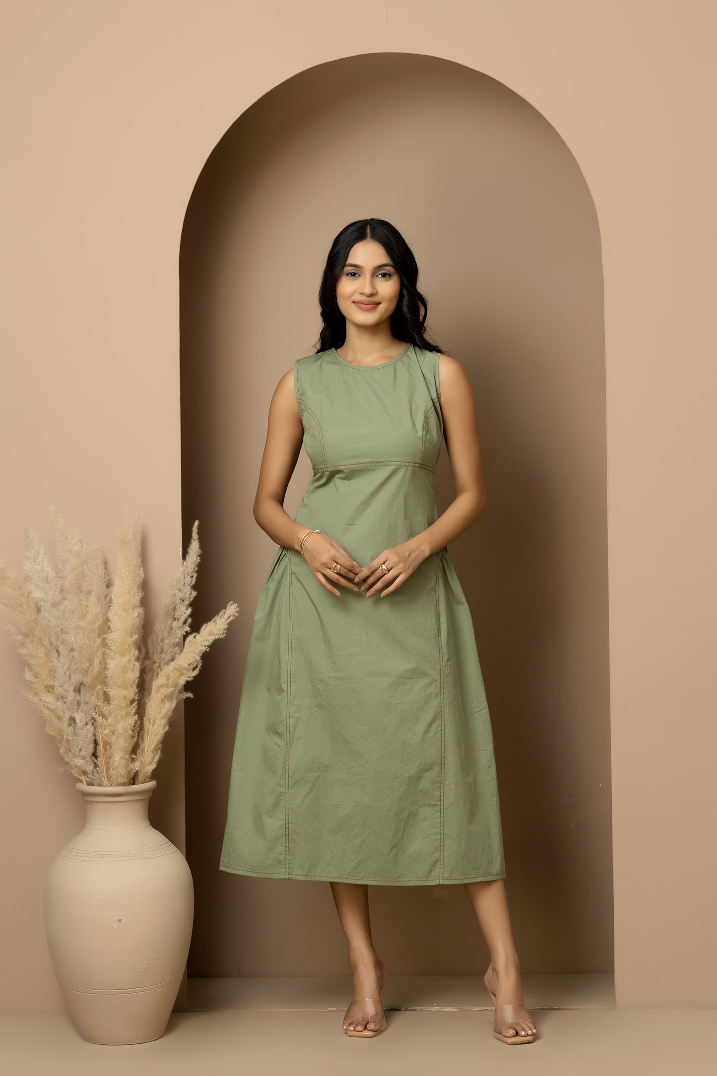 Green sage dress