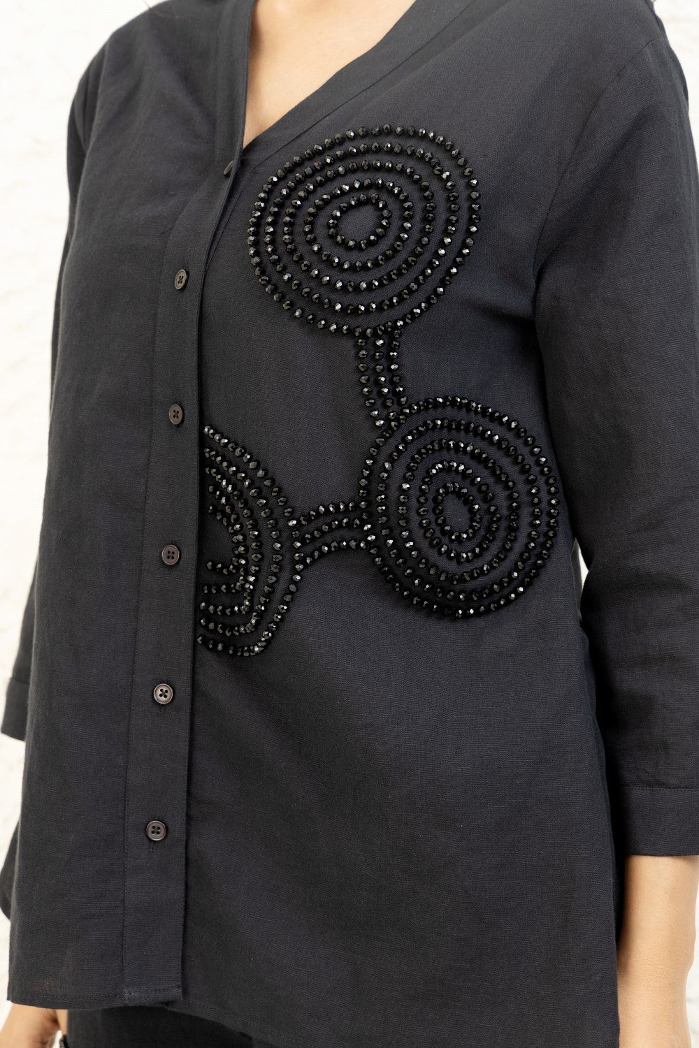 Linen beaded Co-ord Set