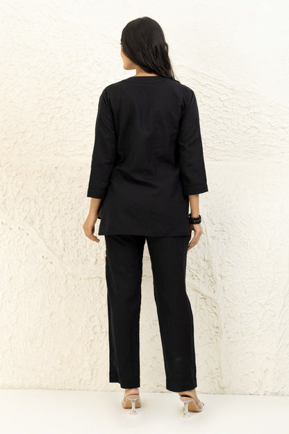 Linen beaded Co-ord Set