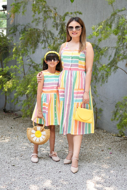 Rainbow Chaser Twinning Dresses With Tassels