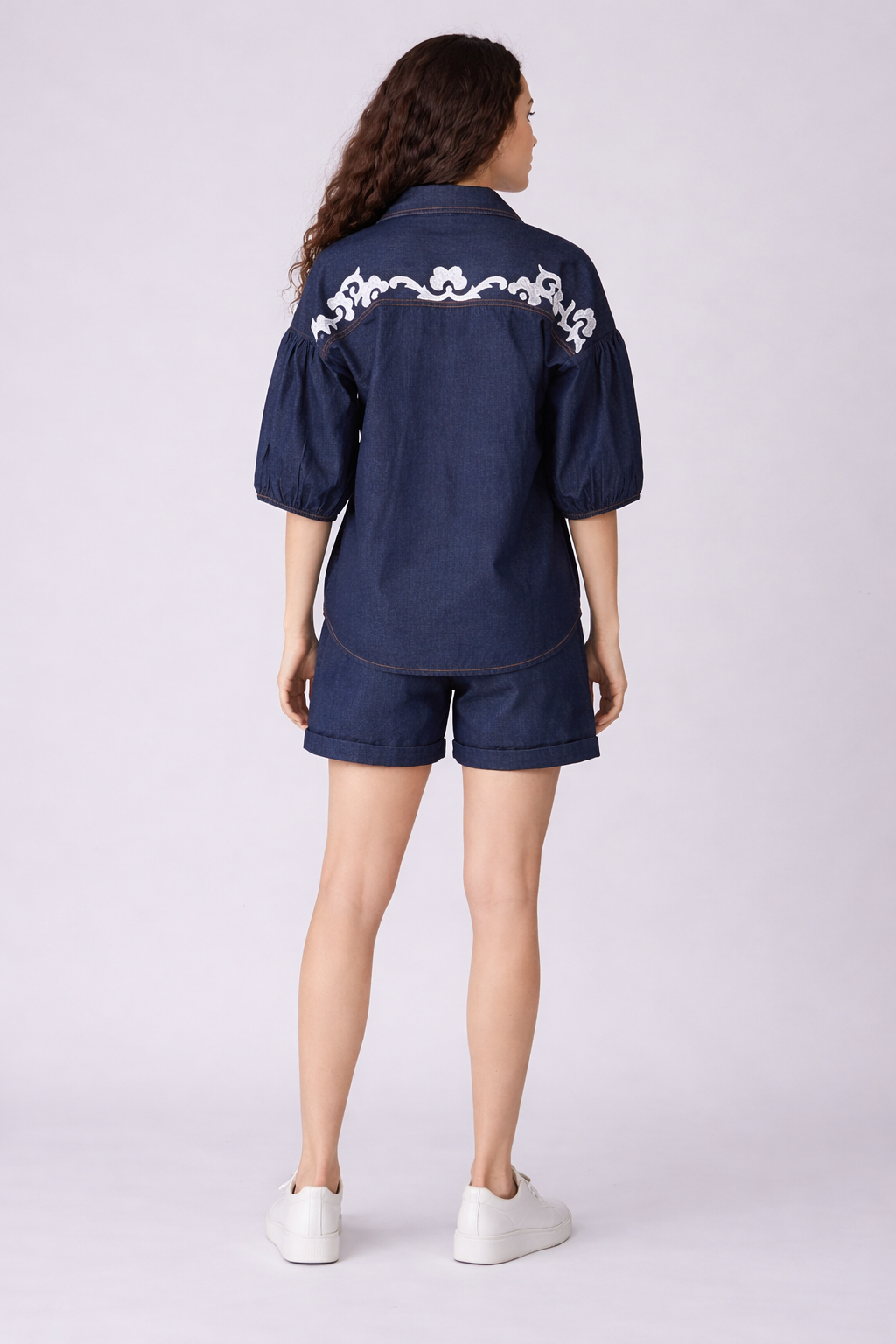 Denim aura co-ord with shorts