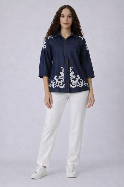 Denim aura shirt