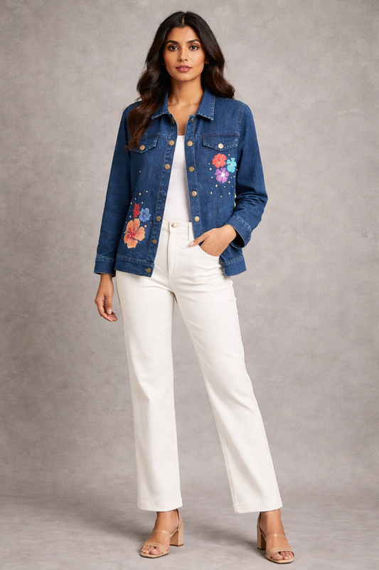 Denim bloom jacket