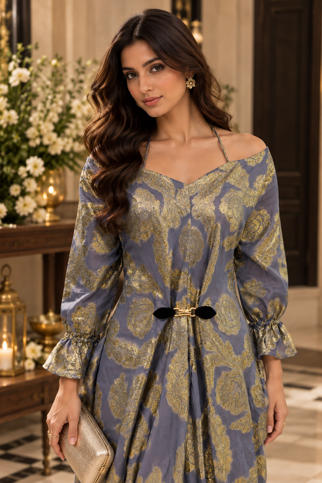 Golden Muse Kaftan Dress