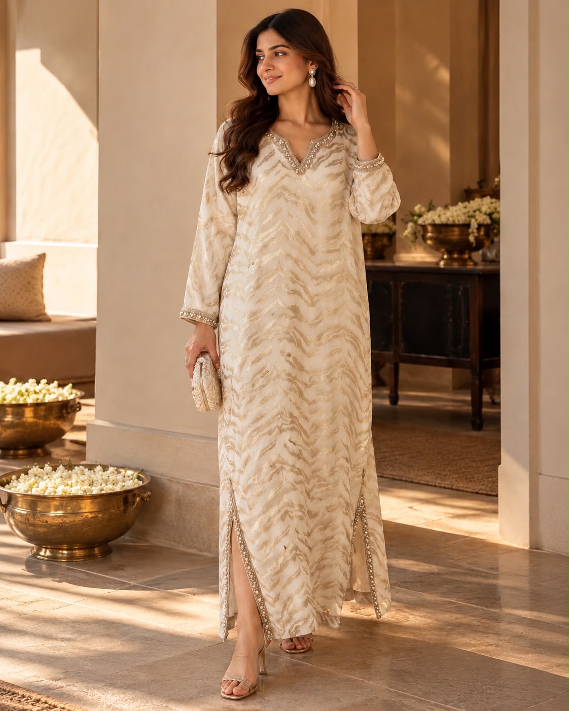 Ivory Gold Grace Dress