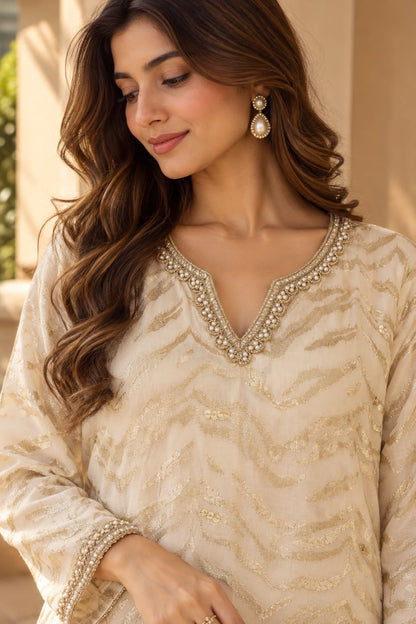 Ivory Gold Grace Dress