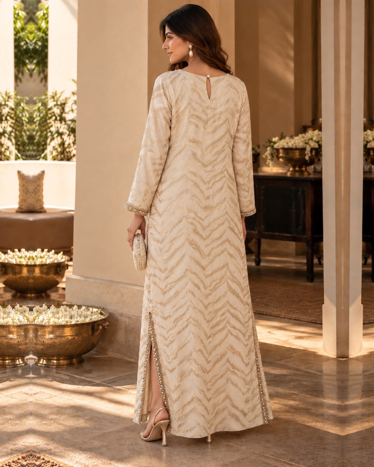 Ivory Gold Grace Dress