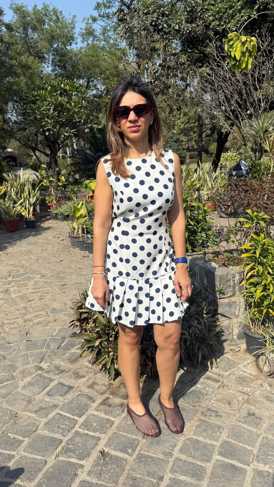 Polka Dot Cutout Dress