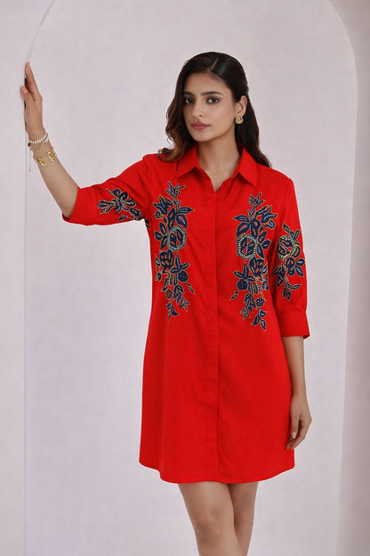 Scarlet Whisper Tunic-Dress