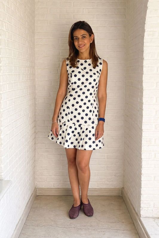 Polka Dot Cutout Dress