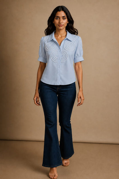 Beaded Bloom Shirt