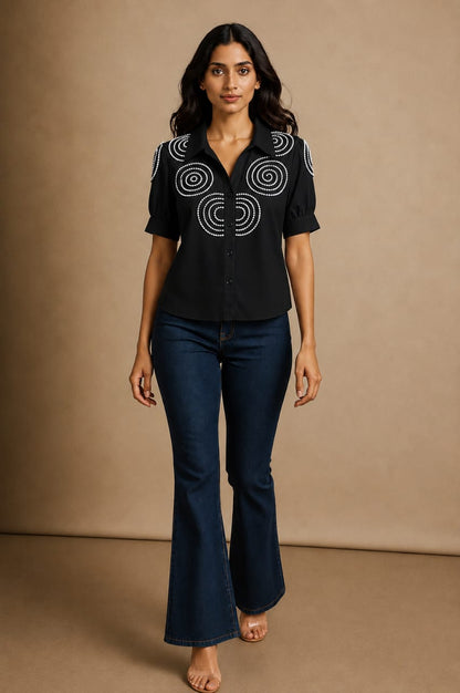 Beaded Bloom Shirt