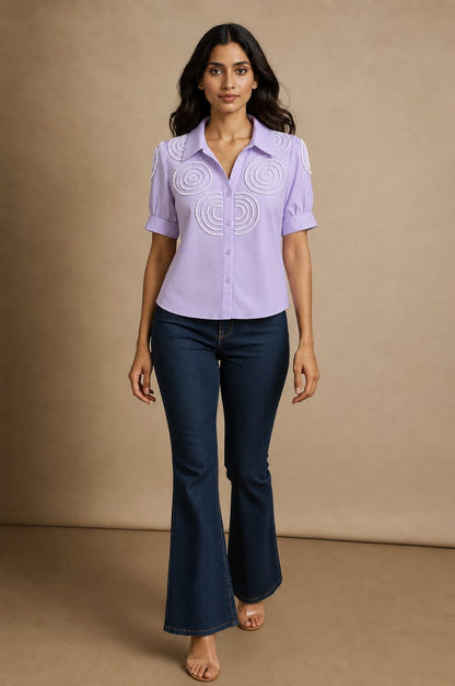 Beaded Bloom Shirt
