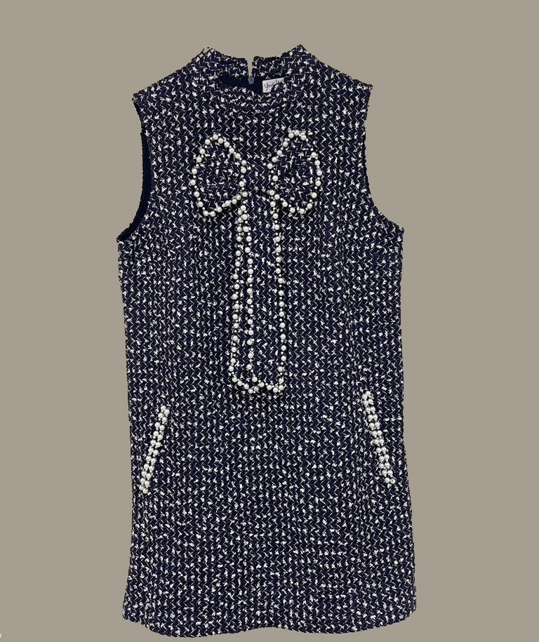 OYSTER  PEARL NAVY DRESS