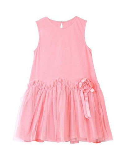 PINK PARTY DRESS WITH FLOWER BOW