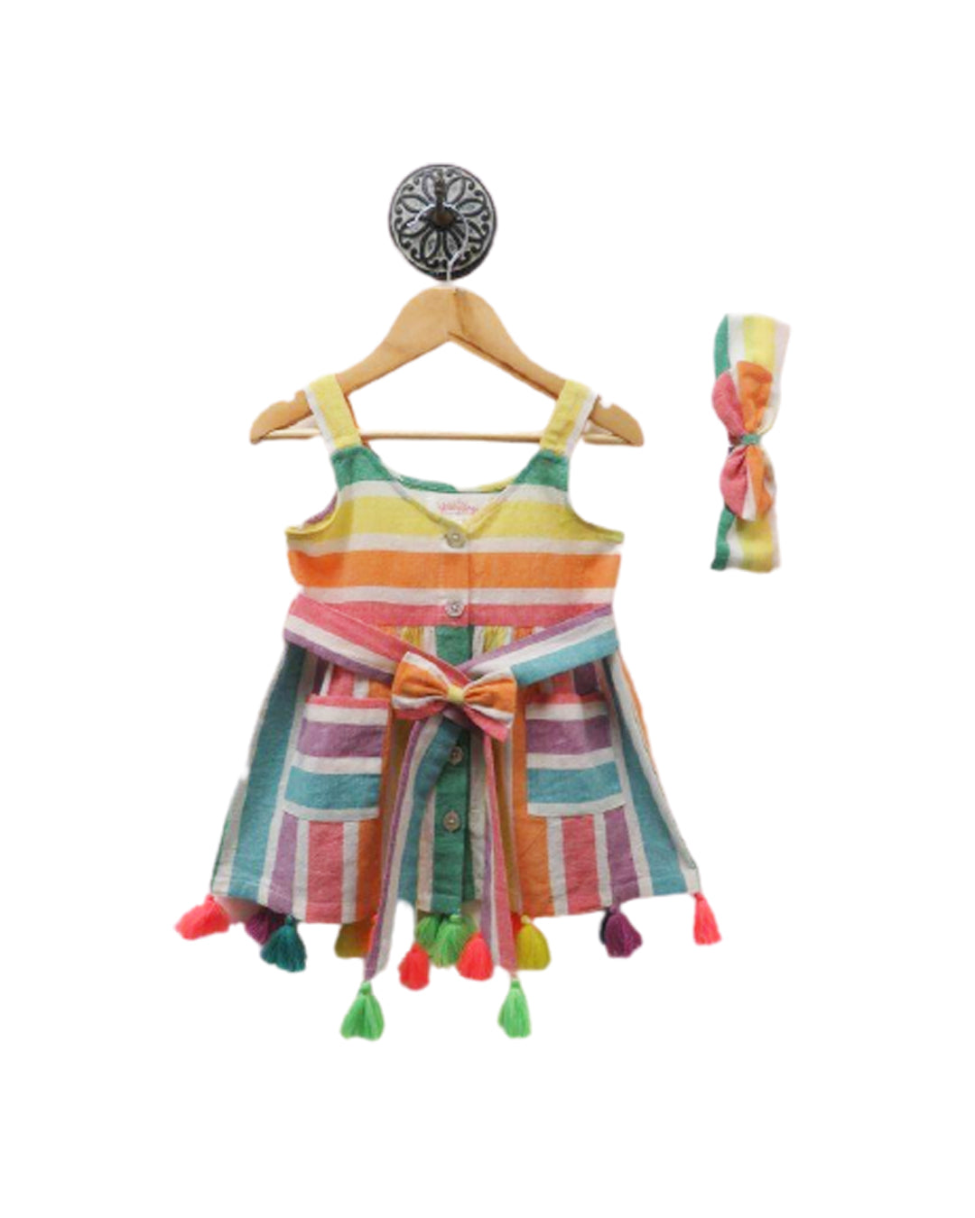 Rainbow Chaser Dress With Tassels And Hairband