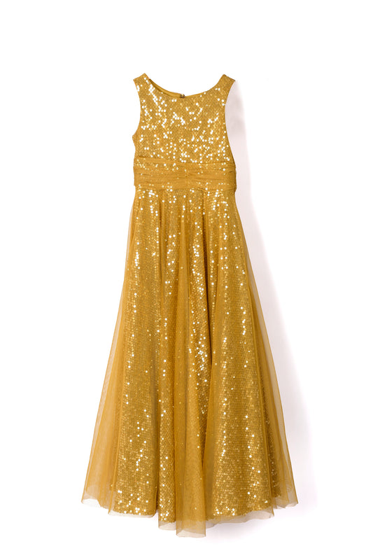DIWALI AND WEDDING EDITION, ELEGANT GOLD STRAIGHT DRESS