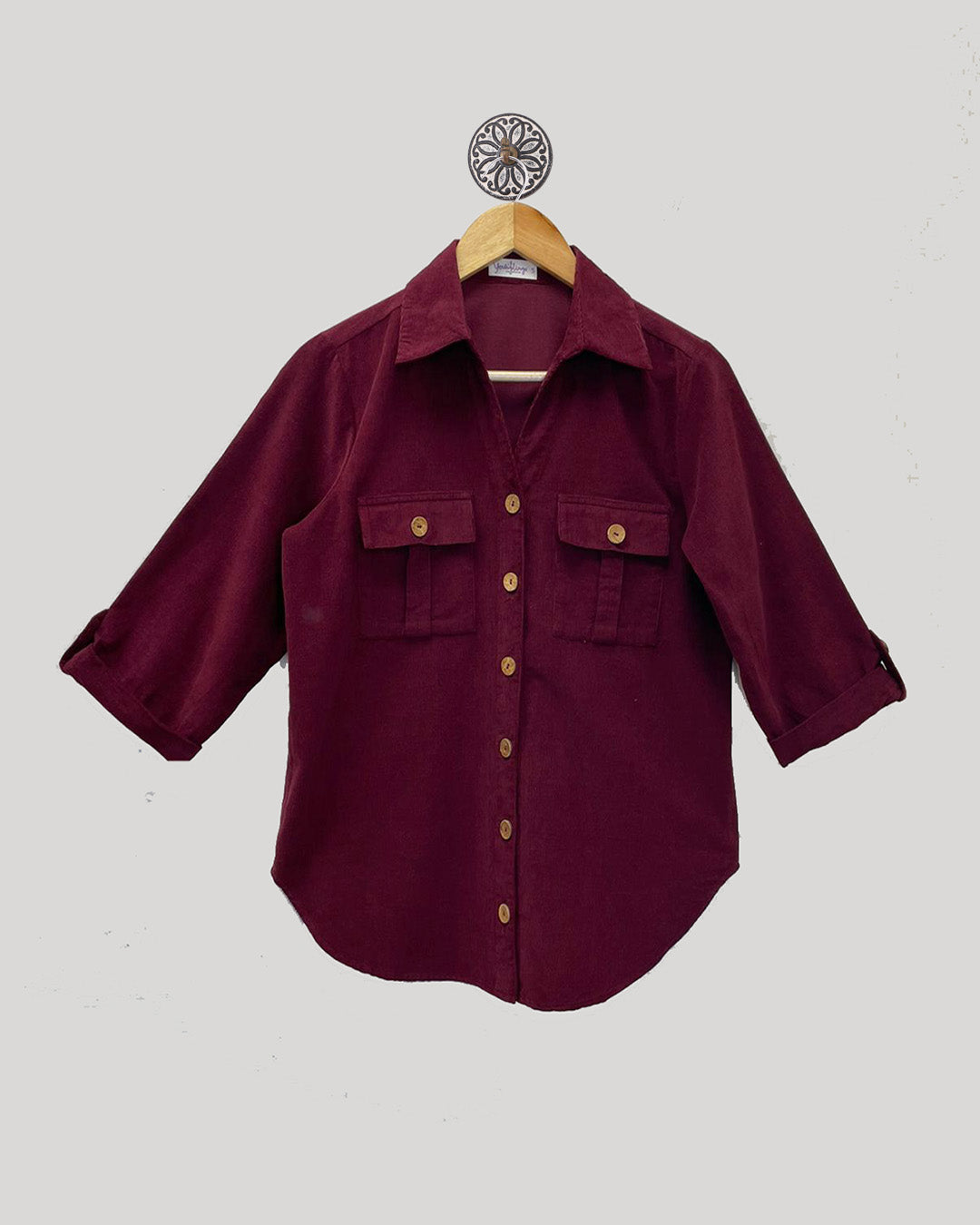 CORDUROY SHIRT WITH WOODEN BUTTONS