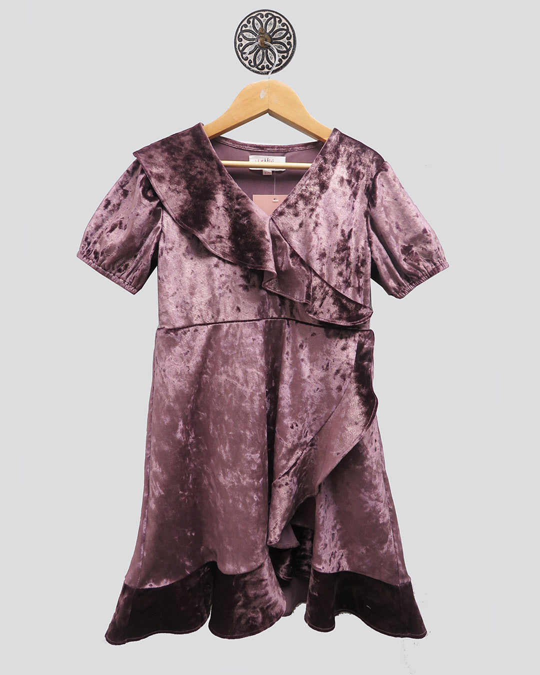 Violet Velvet Empire Style Dress