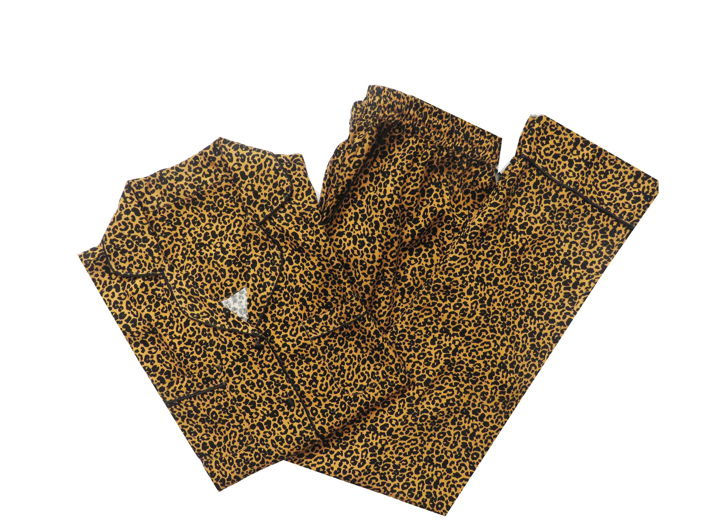 Full Sleeves Small Leopard Print Nightsuit Set