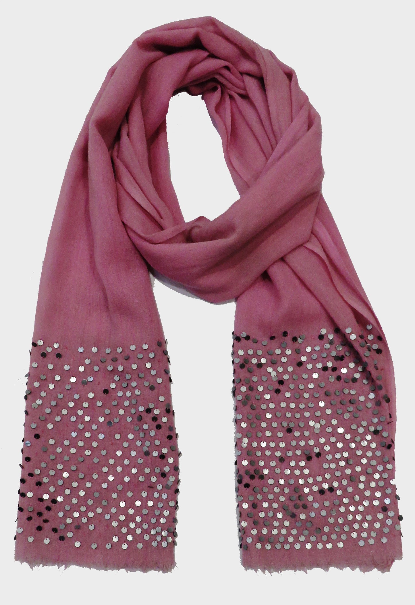 WOMAN LIGHT PINK SEQUIN SCARF