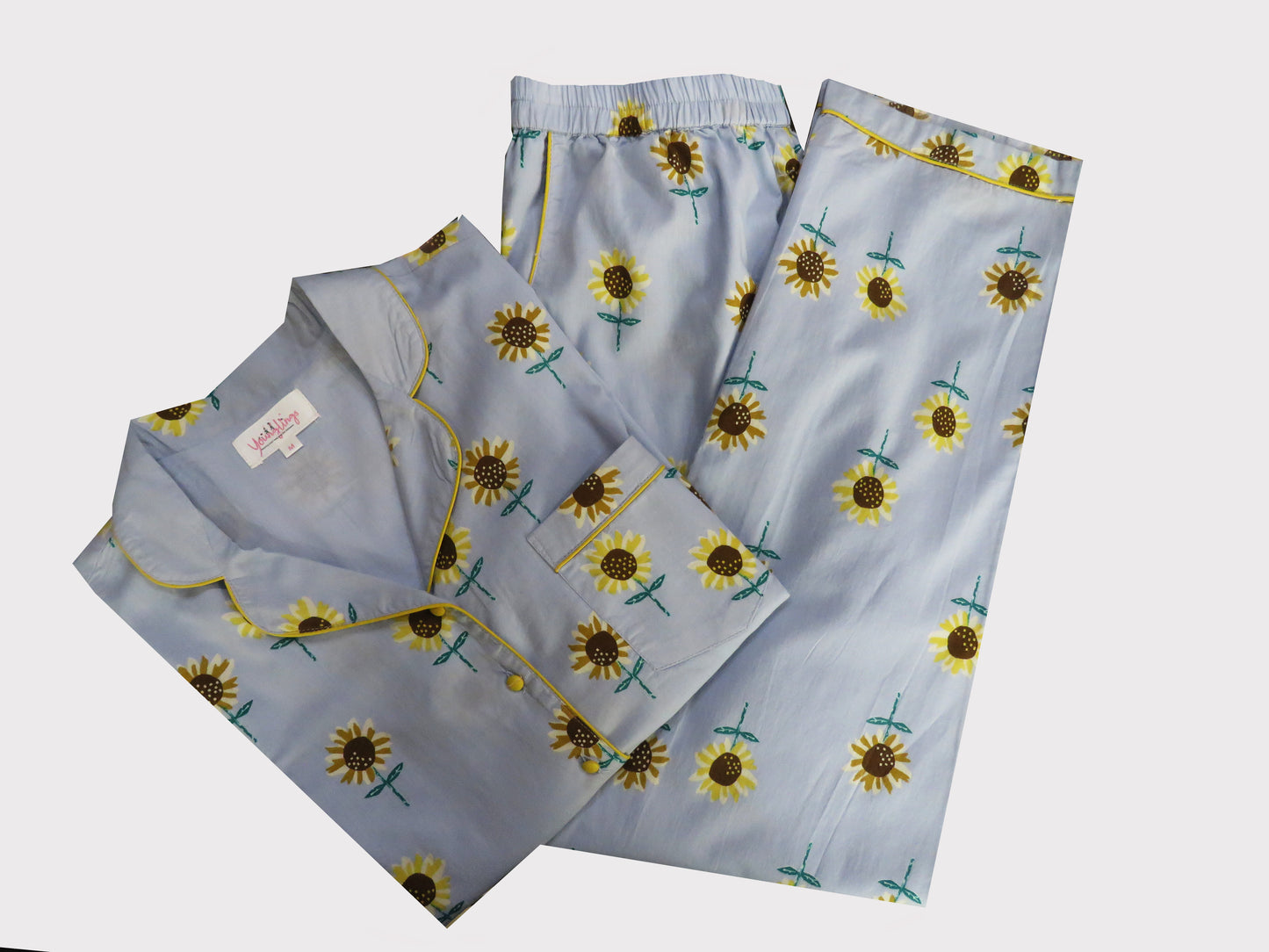 Blue Sunflower Printed Night Suit