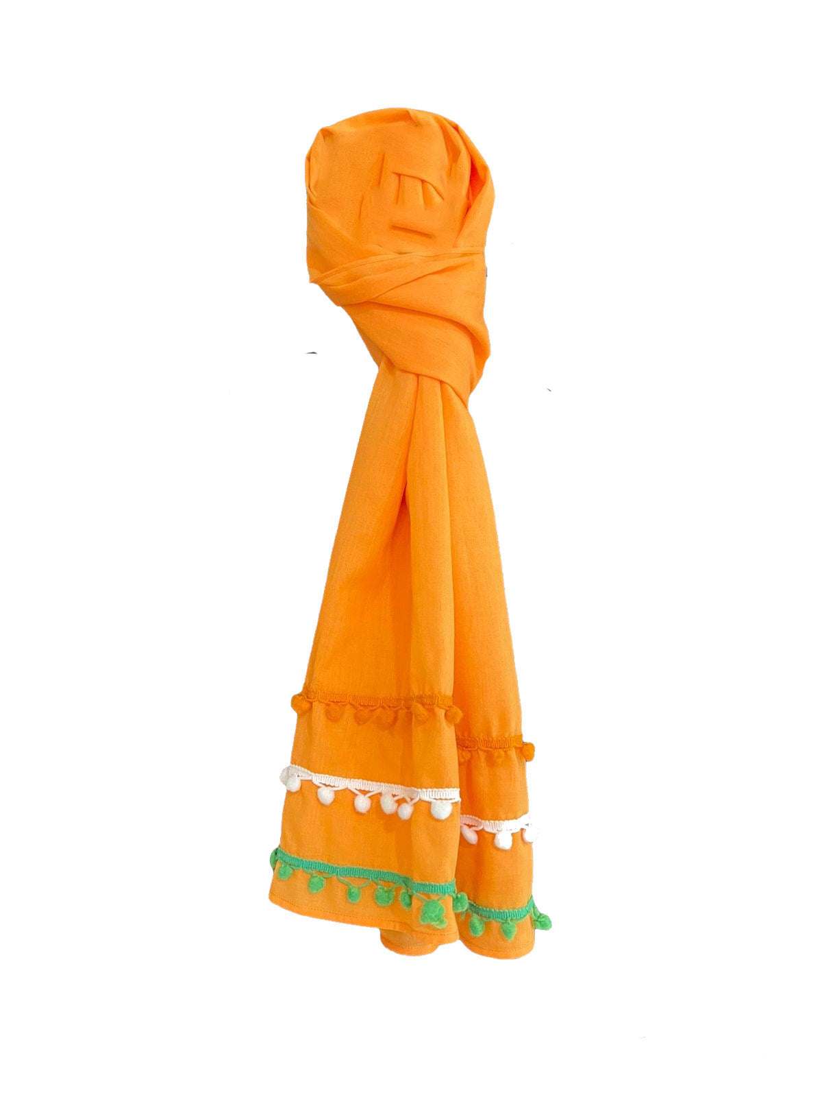 Tiranga Stole With Pom Pom