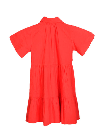 CORAL RED CASUAL DRESS