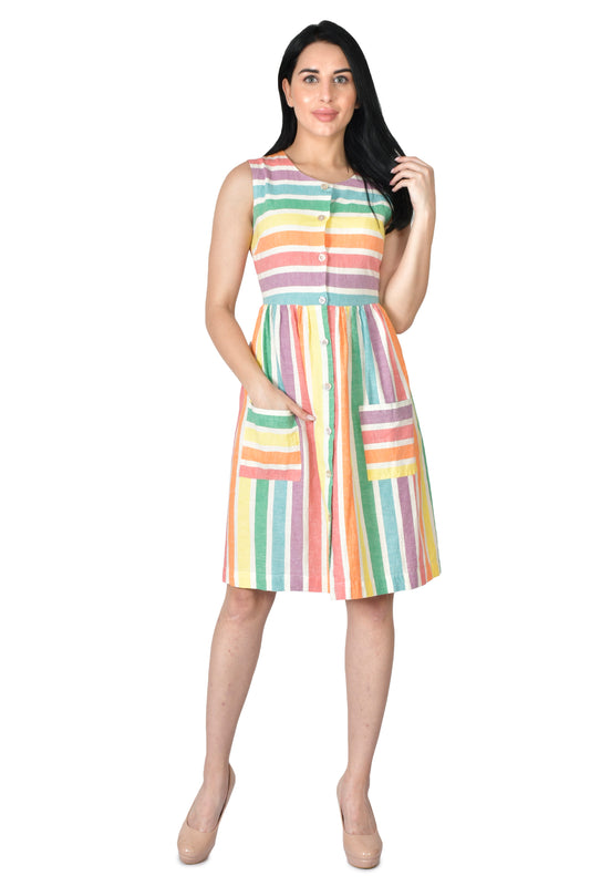 Rainbow Chaser Dress With Front Pocket