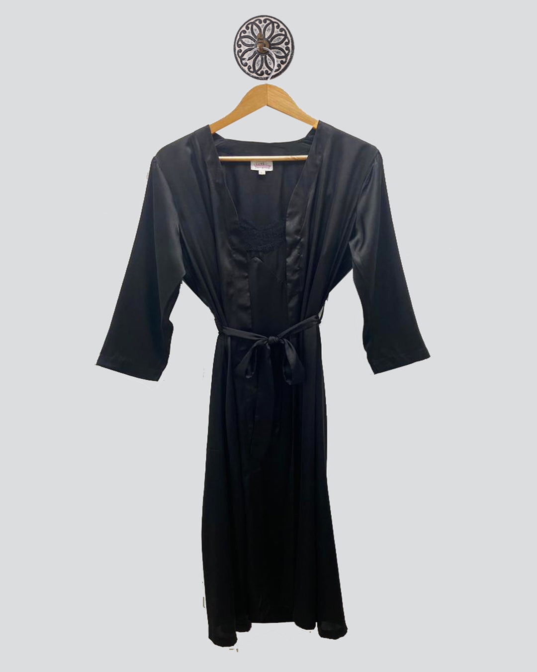Black Satin Night Gown
